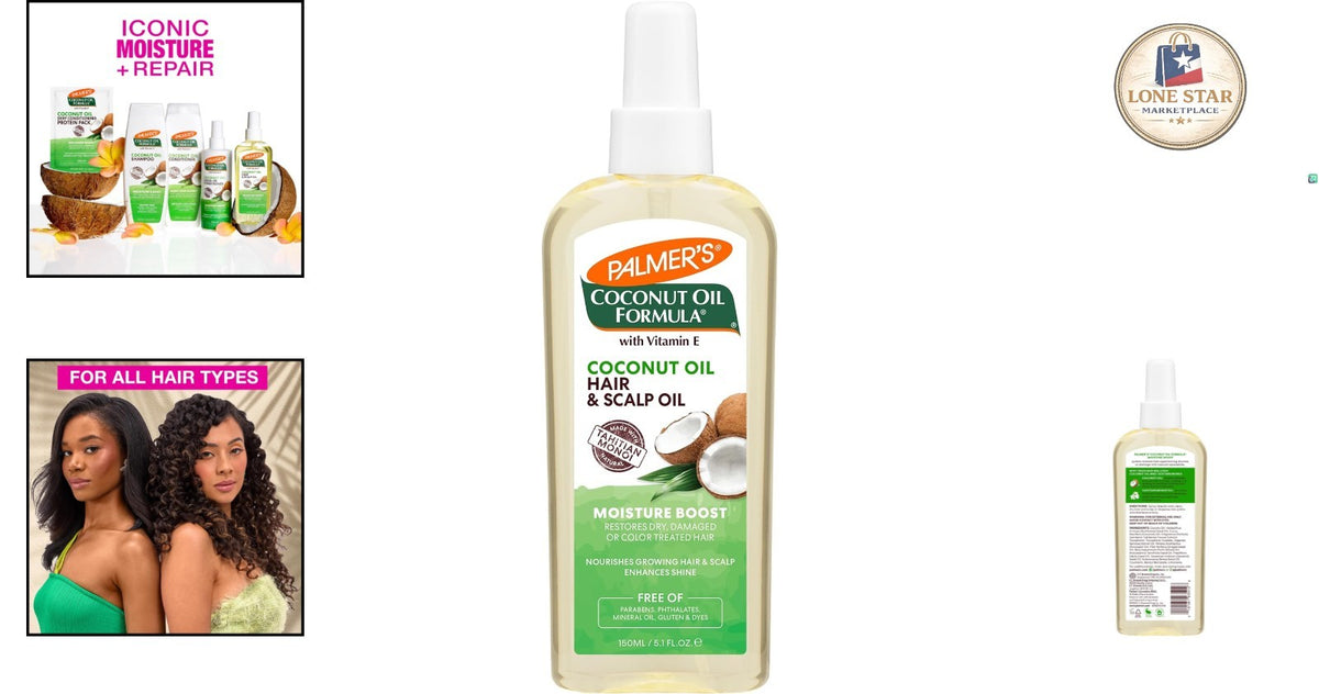 Coconut Hair & Scalp Restorative Oil - Hydrating Hair Treatment for All Hair Types 5.1 Oz