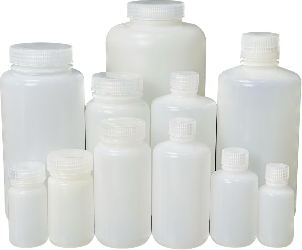 24 Pack 125ml Narrow Mouth HDPE Plastic Reagent Bottles with Caps
