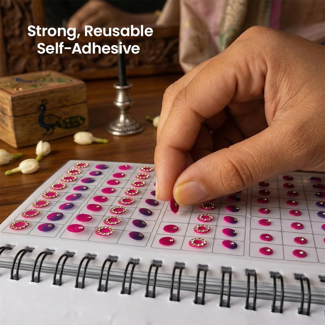 Multicolor Self-Adhesive Bindi Book for Women - Reusable Fashion Accessories