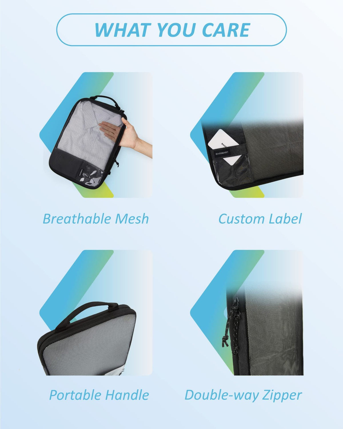 Travel Compression Packing Cubes Set – Lightweight Luggage Organizers for Suitcase Storage