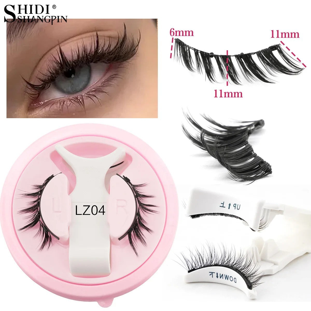 Magnetic False Eyelashes with Applicator Set – Reusable 3D Natural Look
