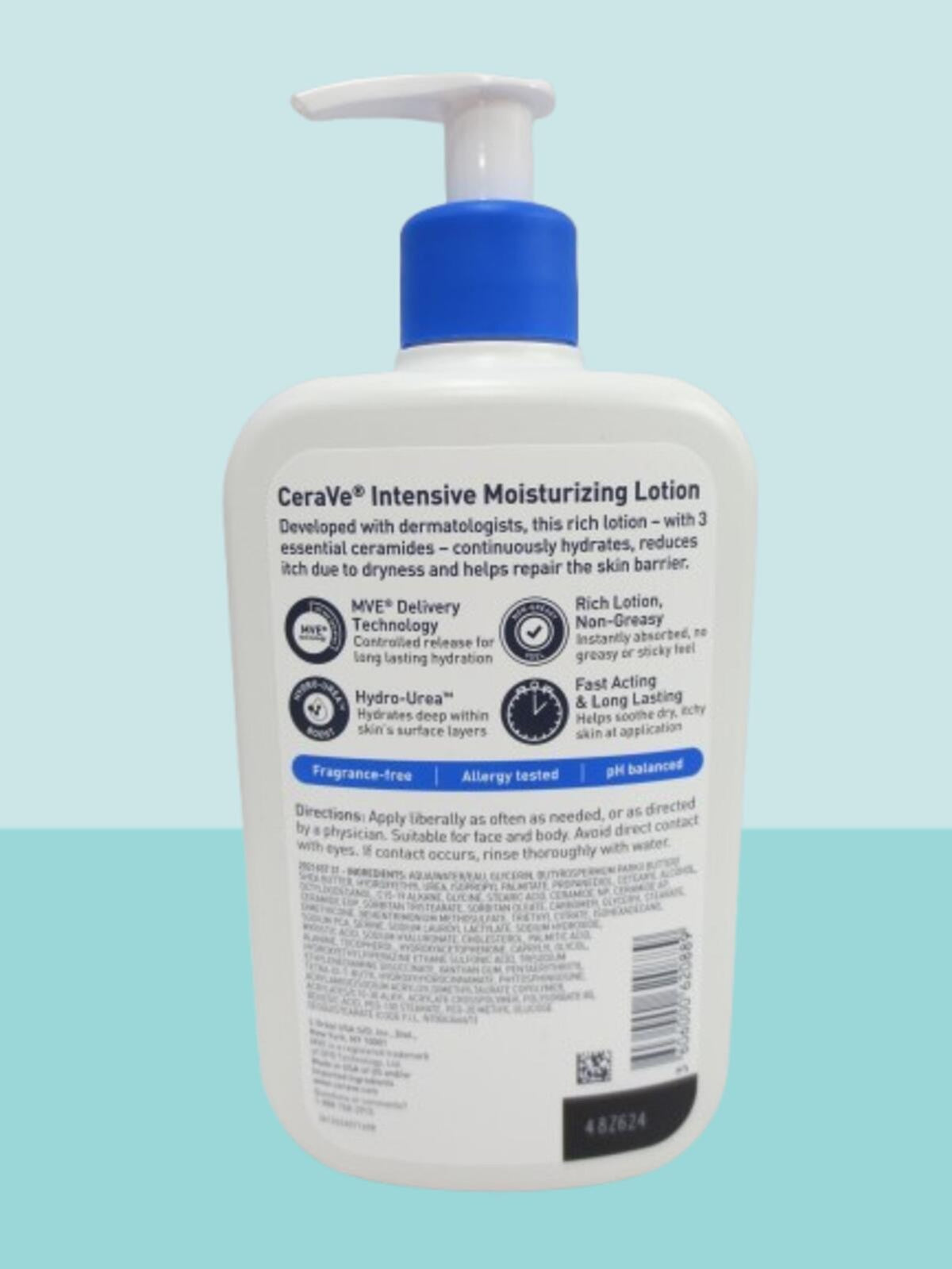 CERAVE INTENSIVE MOISTURIZING LOTION FOR DRY TO VERY SKIN 16 OZ 2PCS.