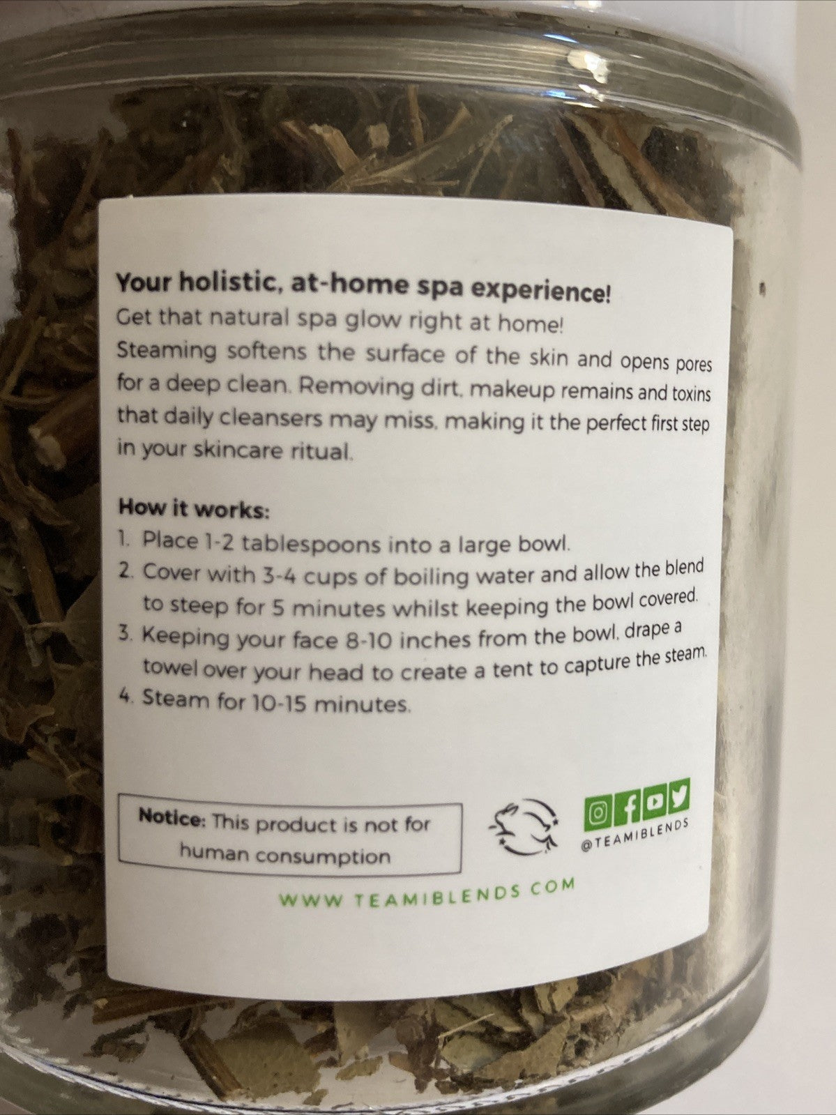 Eucalyptus & Lemon Balm Detox Facial Steam Tea, 34g