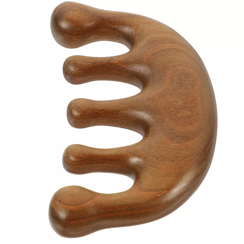 Wooden Hair Massage Comb Gua Sha Tool for Scalp and Head Relief