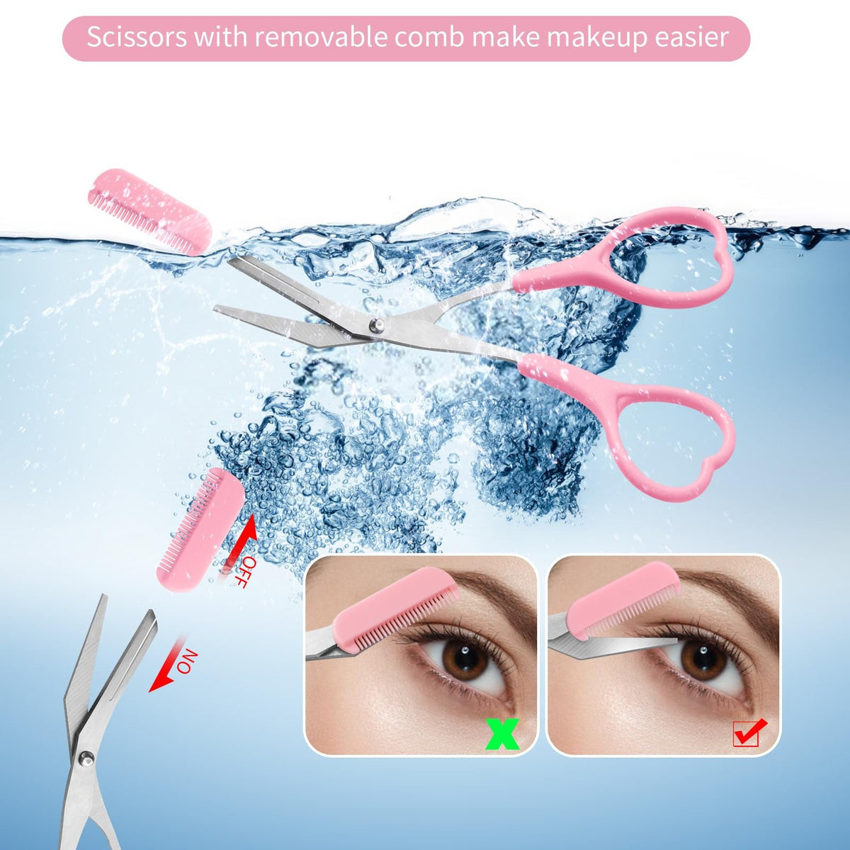 Eyebrow Trimmer with Razor and Comb Set - Non-Slip Stainless Steel