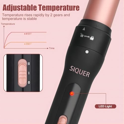 3-in-1 Ceramic Curling Wand Set with Interchangeable Barrels - Fast Heating