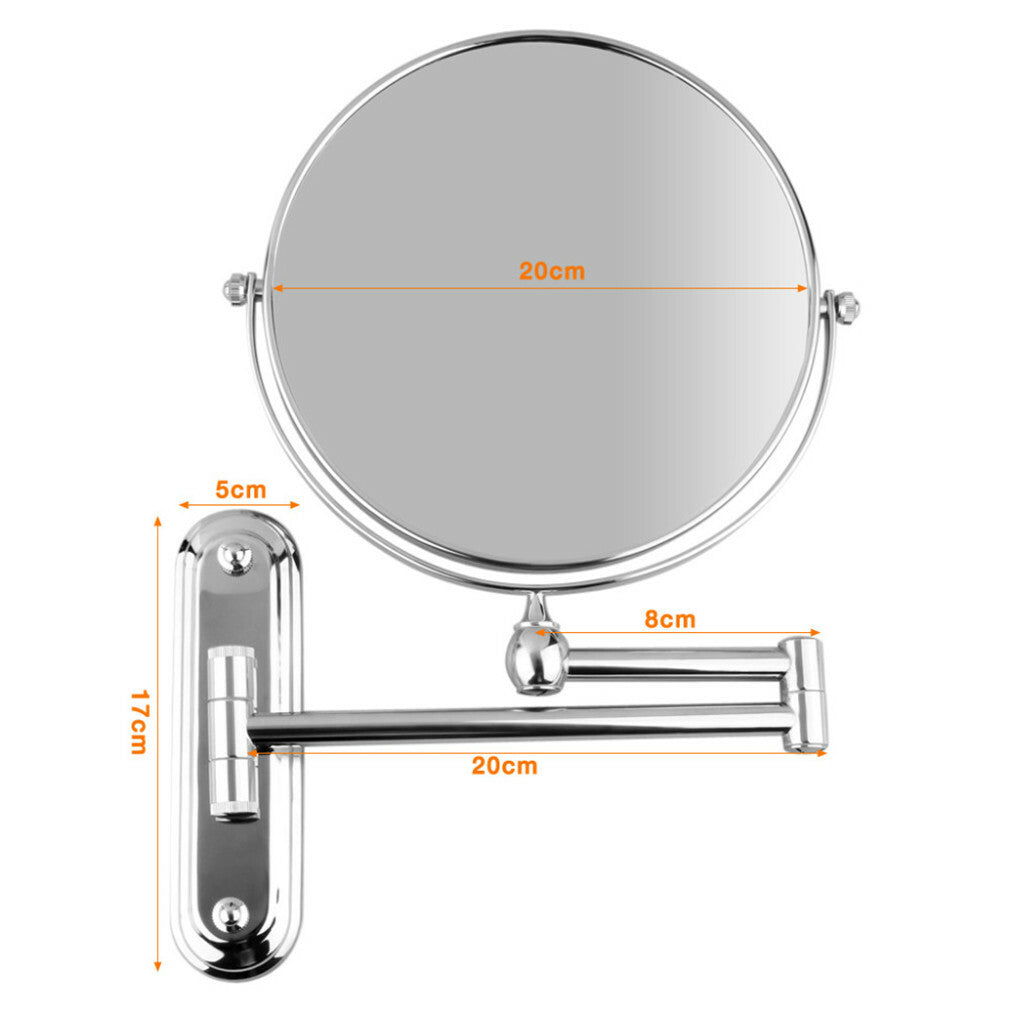 10X Wall Mounted Makeup Mirror with 12-Inch Swing Arm - Polished Chrome Finish