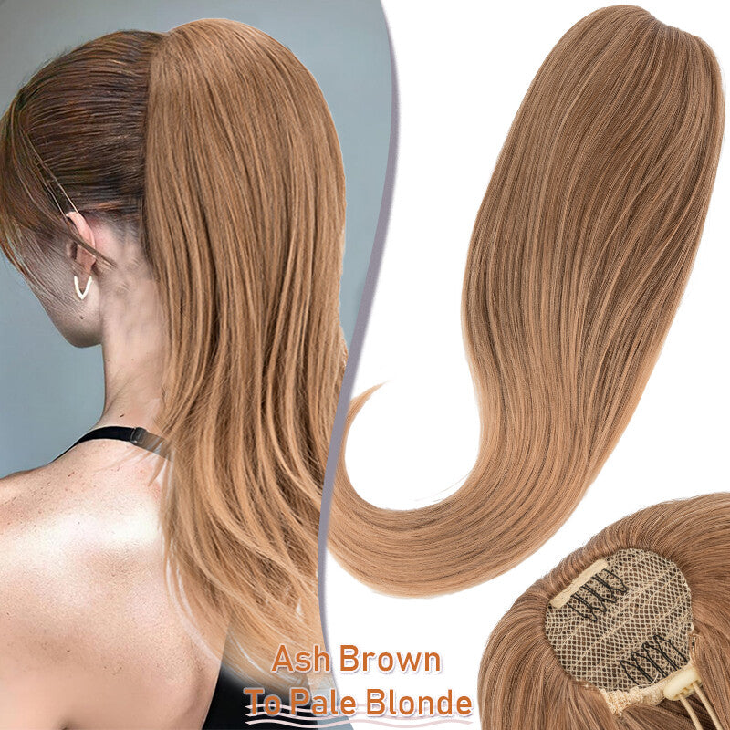 Drawstring Ponytail Hair Extension with Layered Wavy Texture - Thick & Natural-Looking