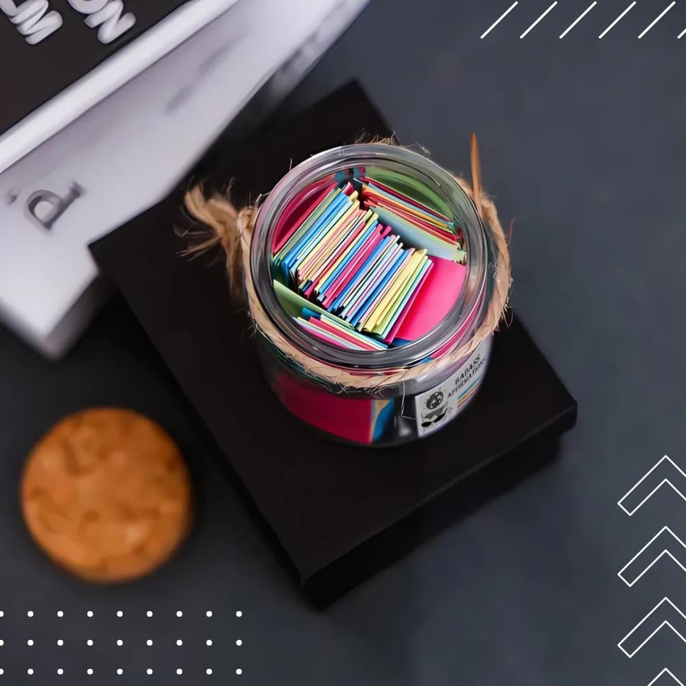 Positive Affirmation Jar for Women - Self-Care & Empowerment Gift with 90 Cards