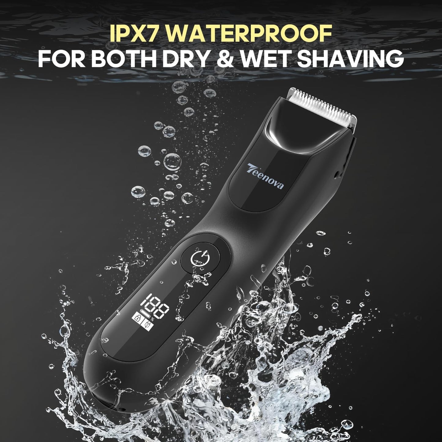 Men's Body Hair Trimmer with 3-in-1 Ceramic Blade & Waterproof Design