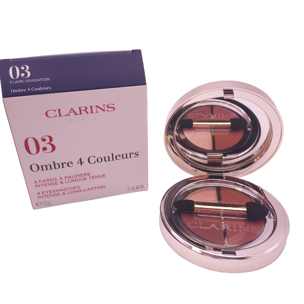 Clarins Ombre 4 Couleurs Eyeshadow Palette - Long Lasting & Intense 03 Flame Gradation