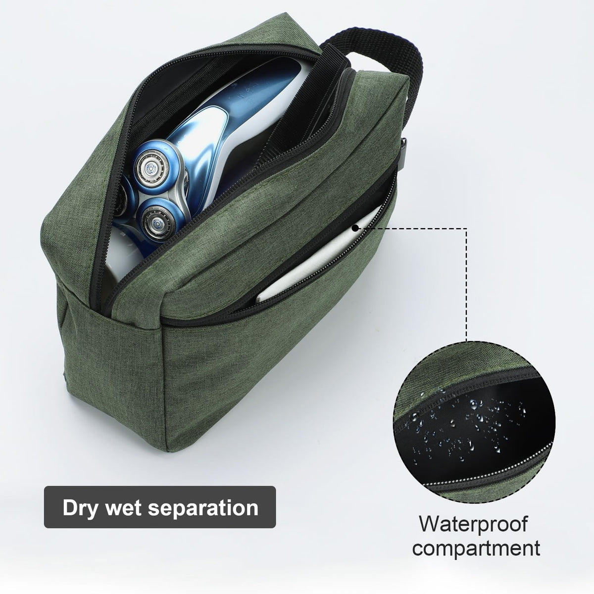 Men's Travel Toiletry Bag Waterproof Organizer for Shaving & Personal Care