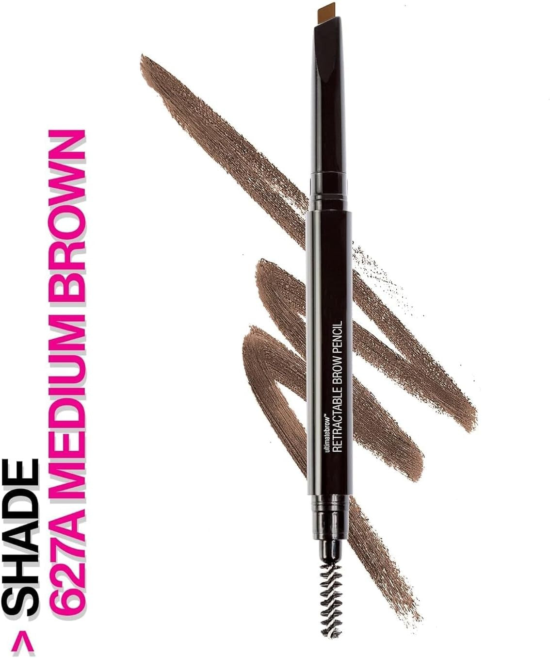 Retractable Eyebrow Pencil - Triangular Hair-Like Strokes, Medium Brown