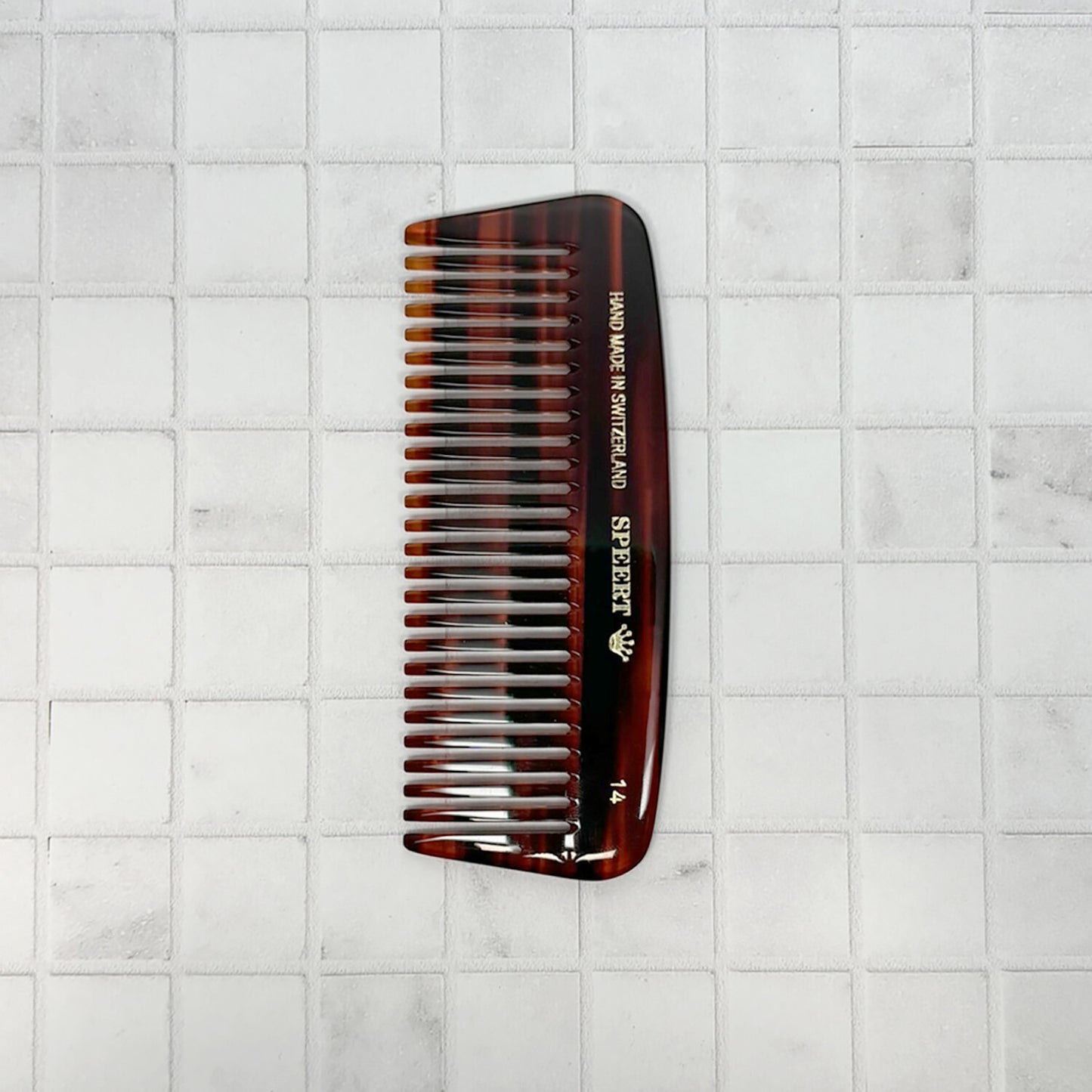 Handmade Swiss Tortoise Shell Comb 4.5 Inch Wide Tooth for Thick Hair