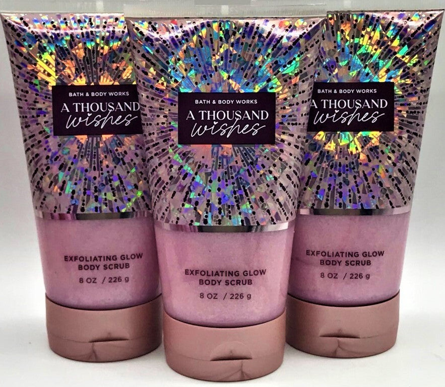 x3 Bath & Body Works Scrub A THOUSAND WISHES Exfoliating Glow 8 oz