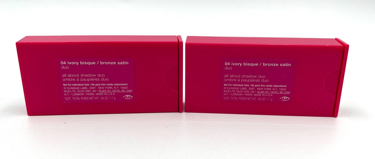 Clinique All About Shadow Duo Eye Makeup Kit - Ivory Bisque & Bronze Satin