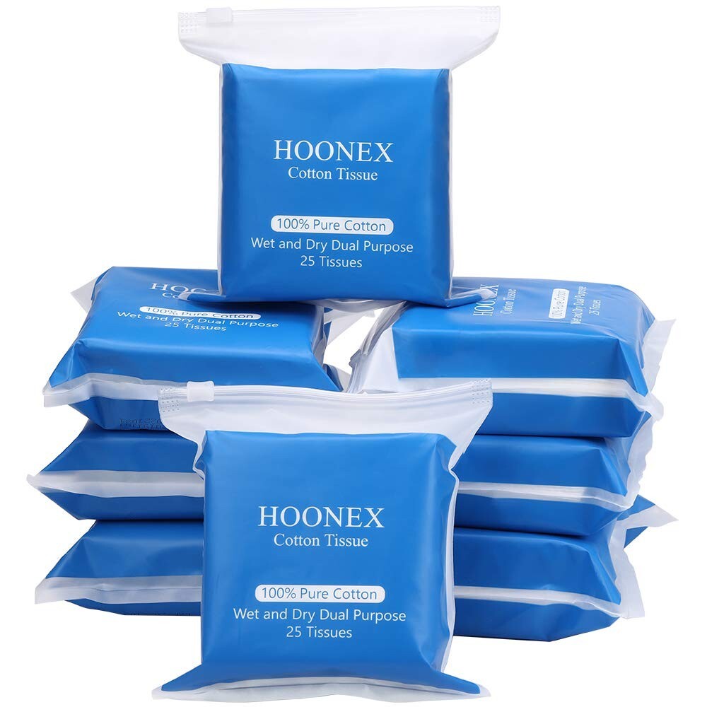 Disposable Facial Cotton Wipes - 200 Count, Soft Reusable Dual-Use Pads