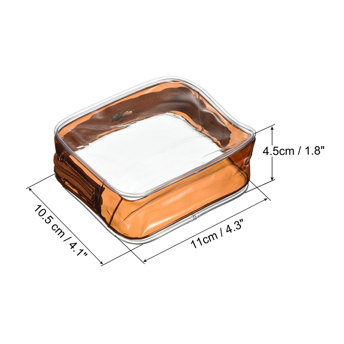 Travel Toiletry Bag Waterproof Clear PVC Makeup & Storage Pouch Brown