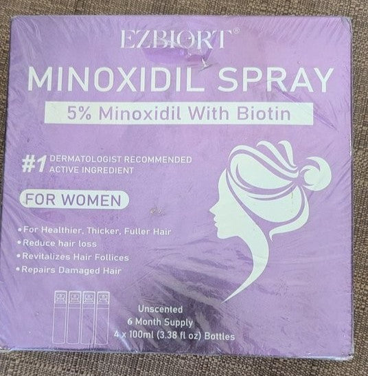 EZBIORT Minoxidil Spray 5% With Biotin - 6 Month Supply Exp 8/2027