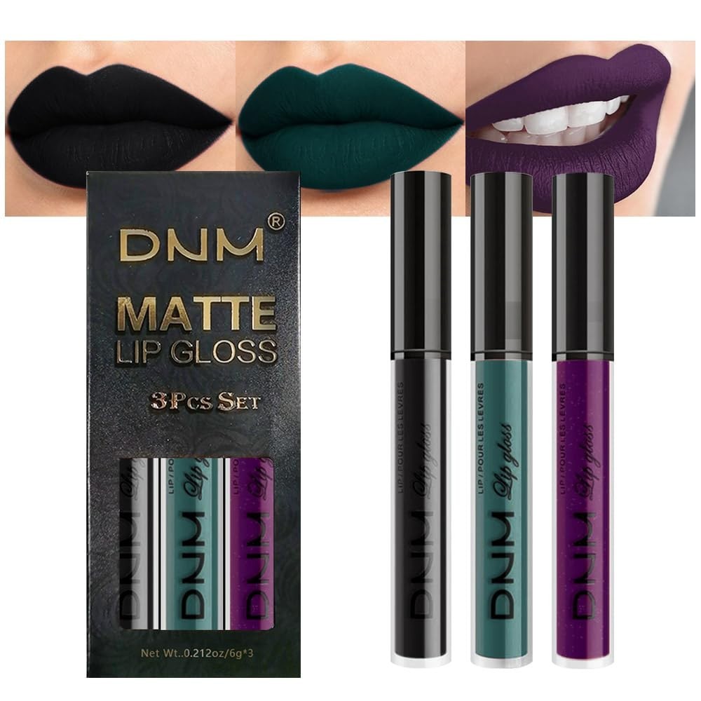 Liquid Lipstick Set - 3-Piece Matte Waterproof Lip Gloss Stains