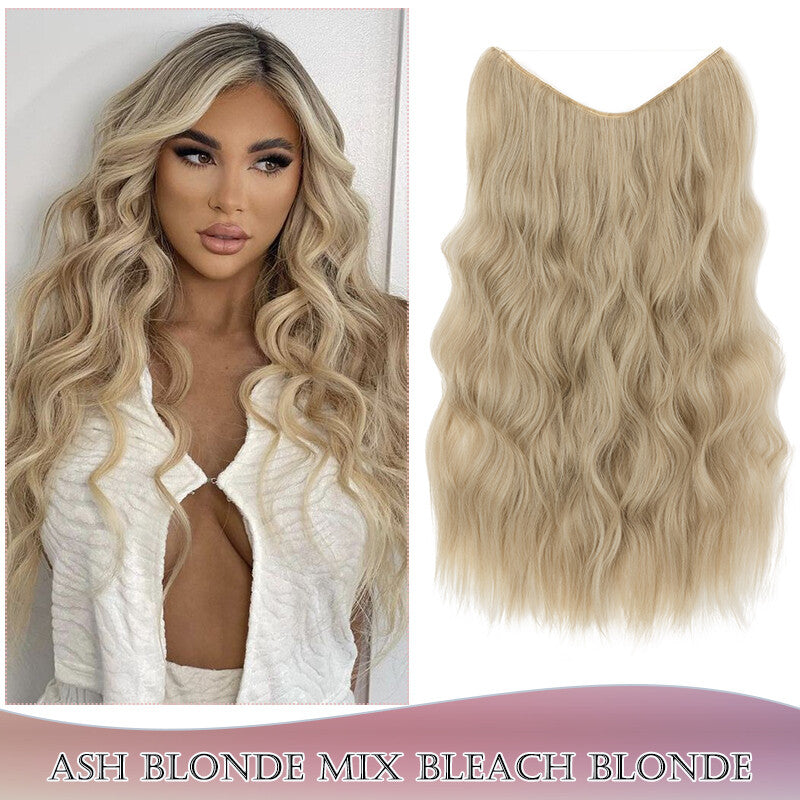 Wavy Clip-In Hair Extensions with Invisible Wire and Clips — Realistic Long Hair