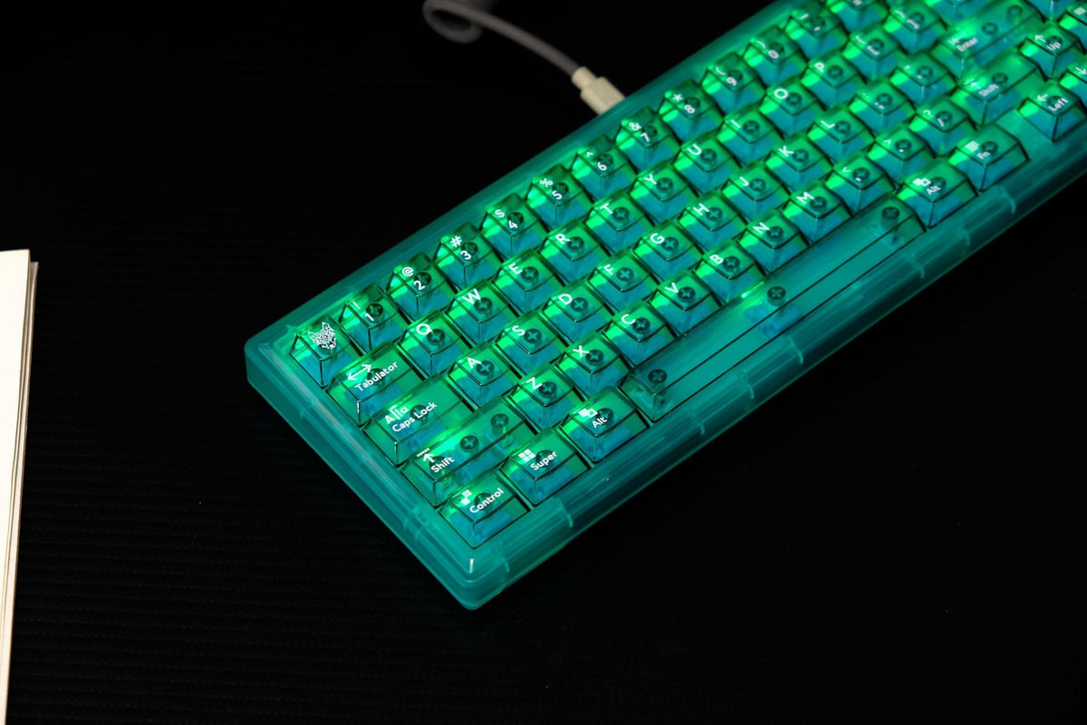 Green Transparent Keycap Set for Mechanical Keyboard Cherry Profile 114 Keys