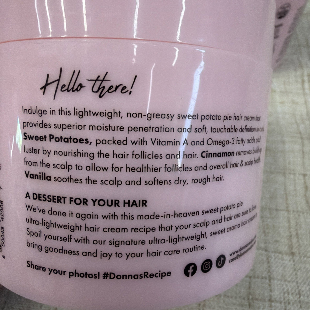 Sweet Potato Pie Hair Cream - Extra Creamy Moisturizer for Hair 6 fl oz 2 Pack
