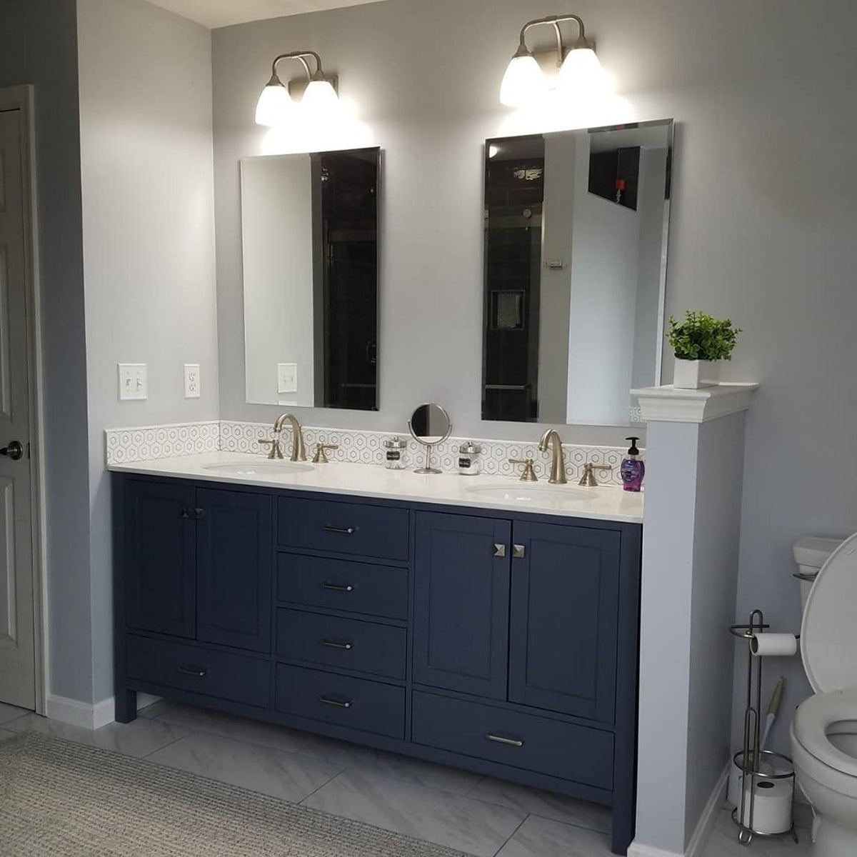 20x28 Inch Frameless Rectangle Bathroom Vanity Mirror with Beveled Edge