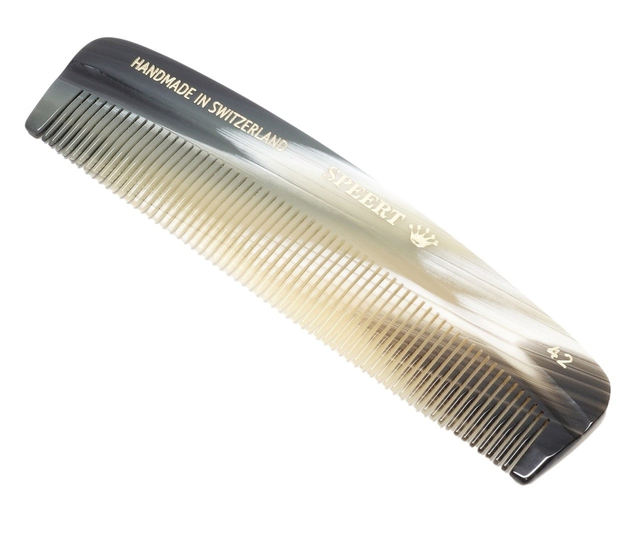 European Cellulose Acetate Hair Comb for Women and Men - Tortoise & Grey Horn Marble