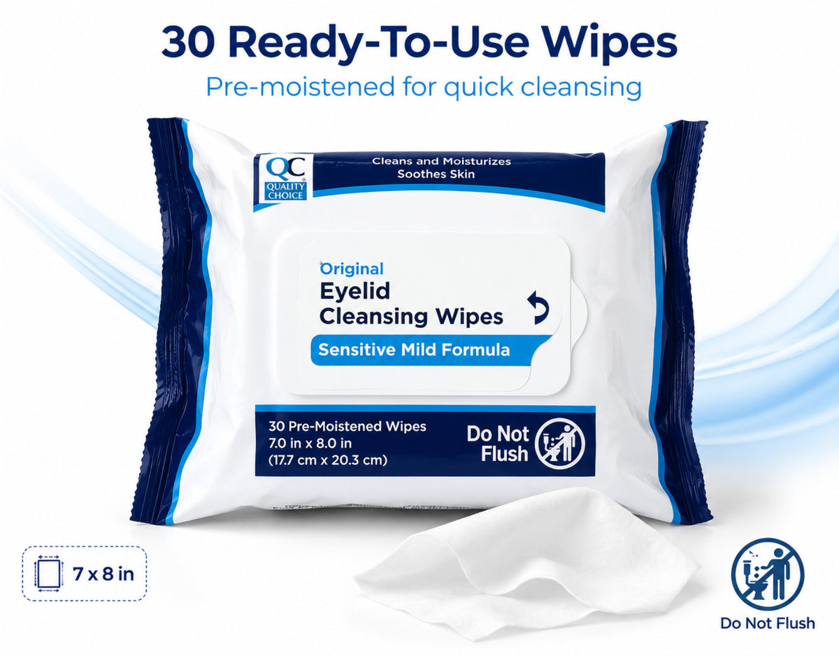 Eyelid Cleansing Wipes 30ct Fragrance-Free Pre-Moistened Eye Wipes – 4 Pack