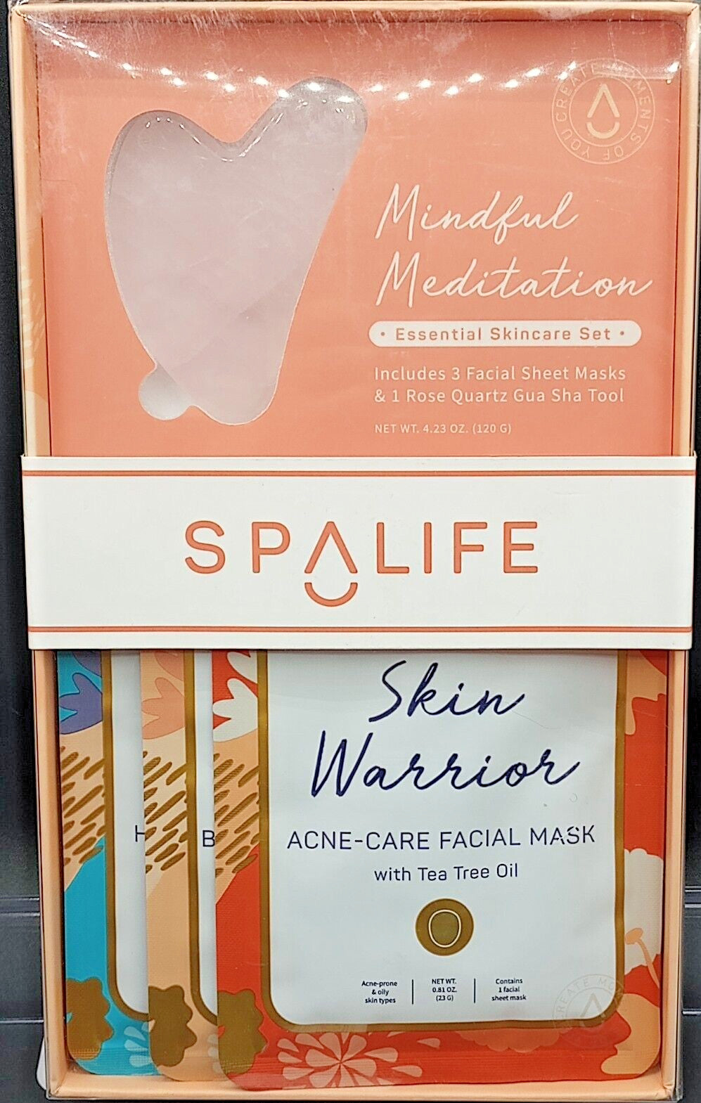 Rose Quartz Gua Sha & 3 Facial Masks Skincare Set