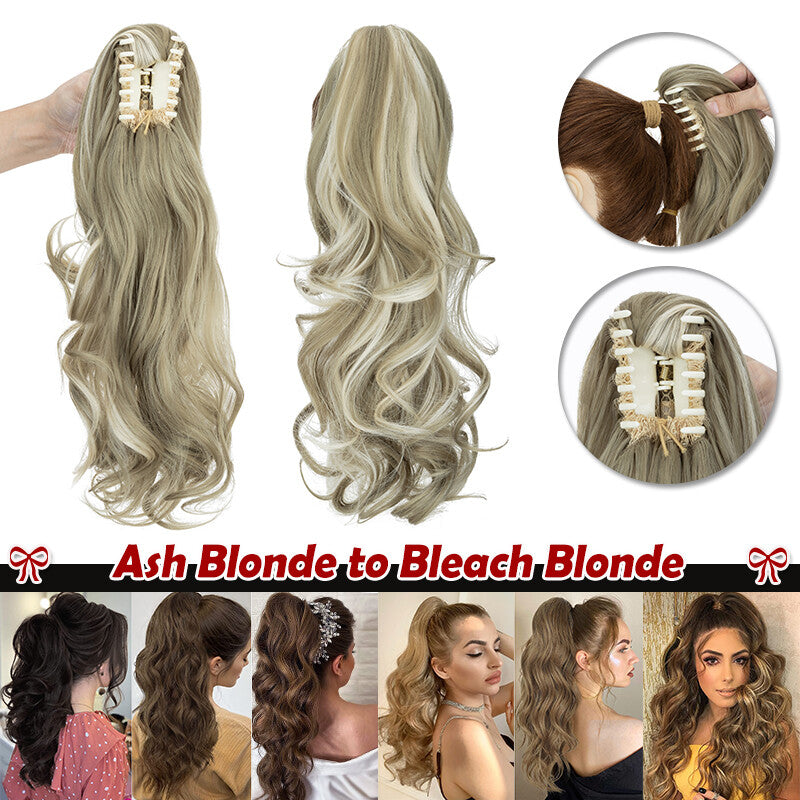 30-Inch Fluffy Ponytail Hair Extension with Claw Clip - Straight & Wave Styles