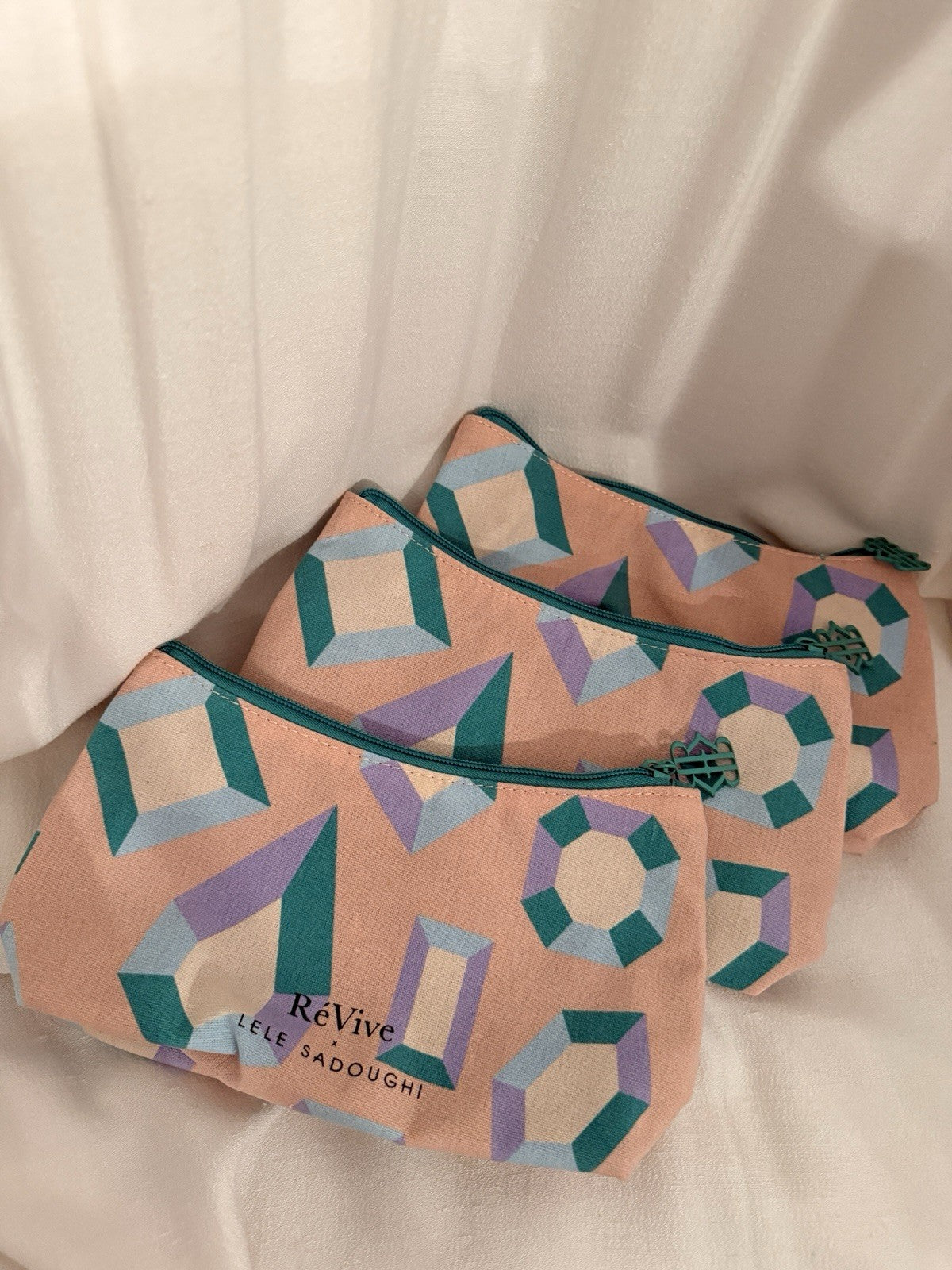 Pastel Canvas Makeup Cosmetic Travel Bags Set of 3 - Organizer & Storage