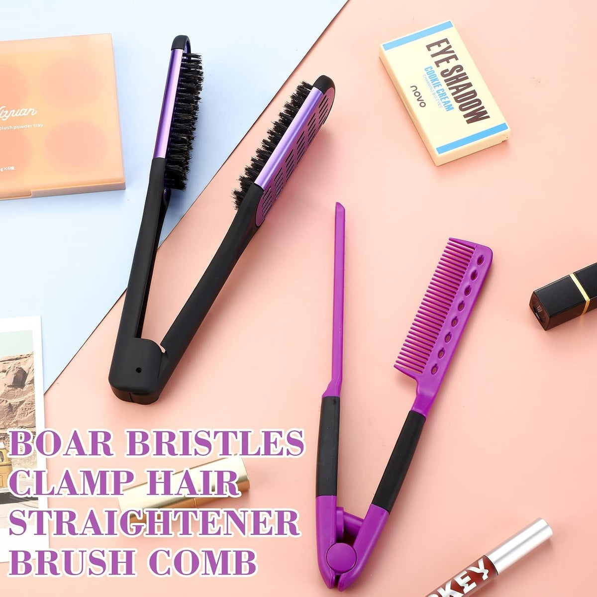 Double-Sided Hair Brush & Styling Comb Set for Effortless Straightening