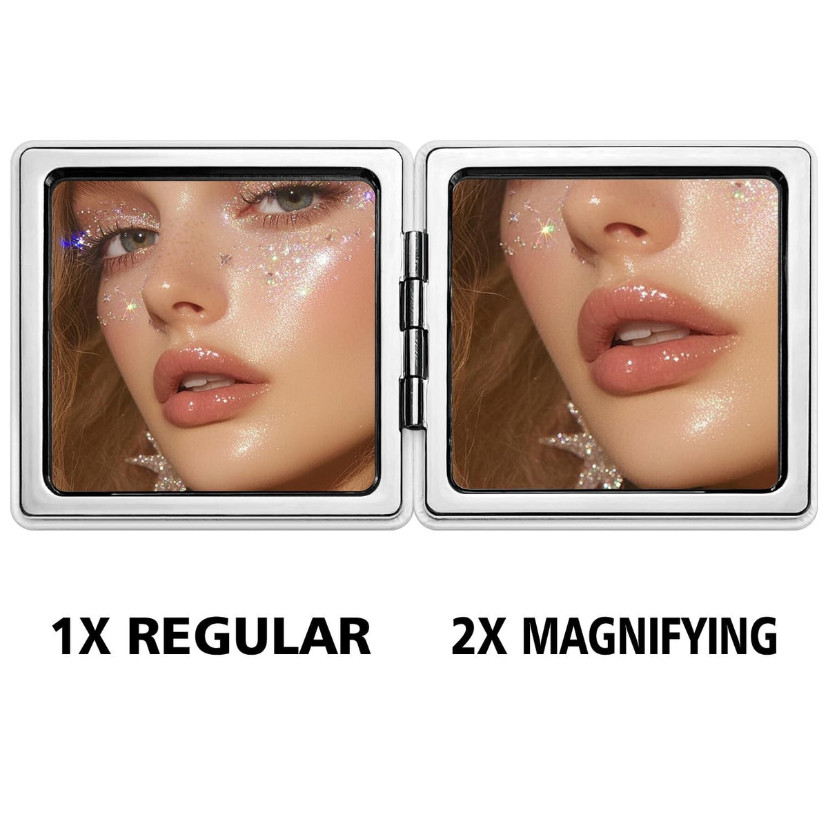 Portable Folding Makeup Mirror Set - Dual-Sided Compact Travel Cosmetic Mirrors