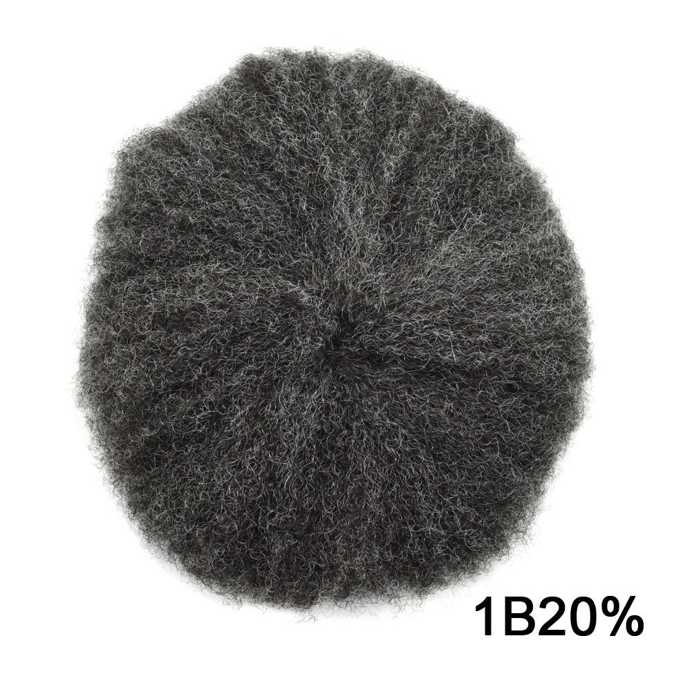 Men's Afro Curly Hair Units for Black Men - Thin Skin Toupee & Hairpieces