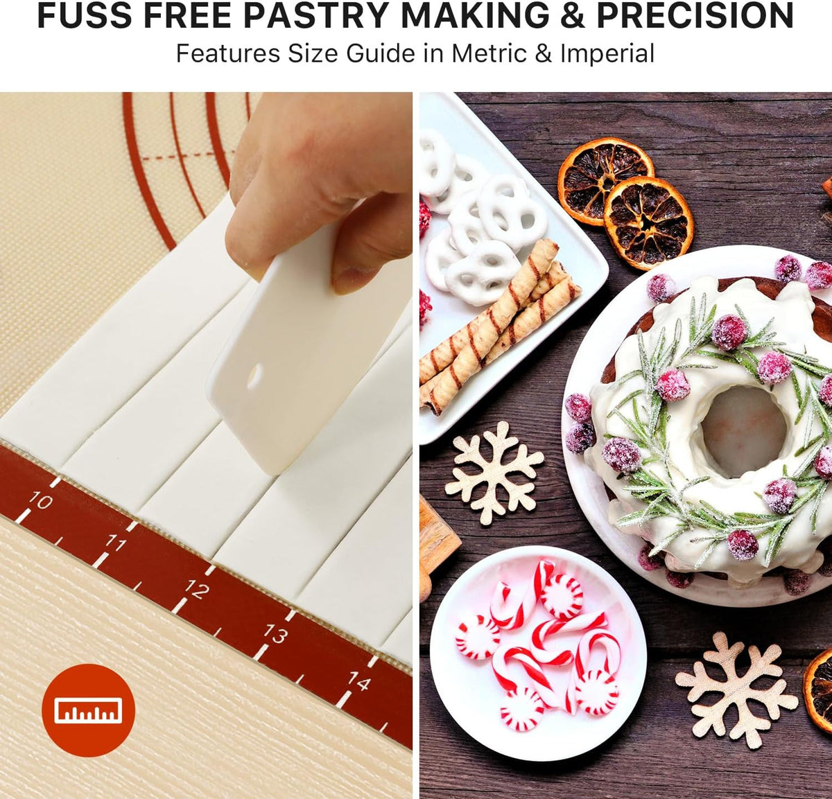 Extra Thick Silicone Baking Mat for Pastry Bread Dough 26x16 Inches