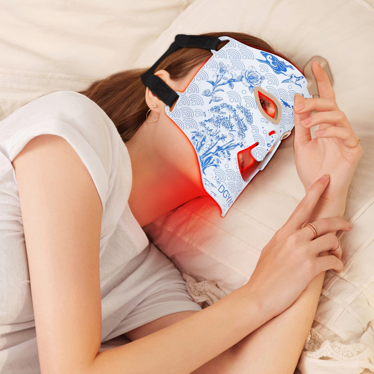 8-Color LED Red Light Therapy Face Mask, Cordless