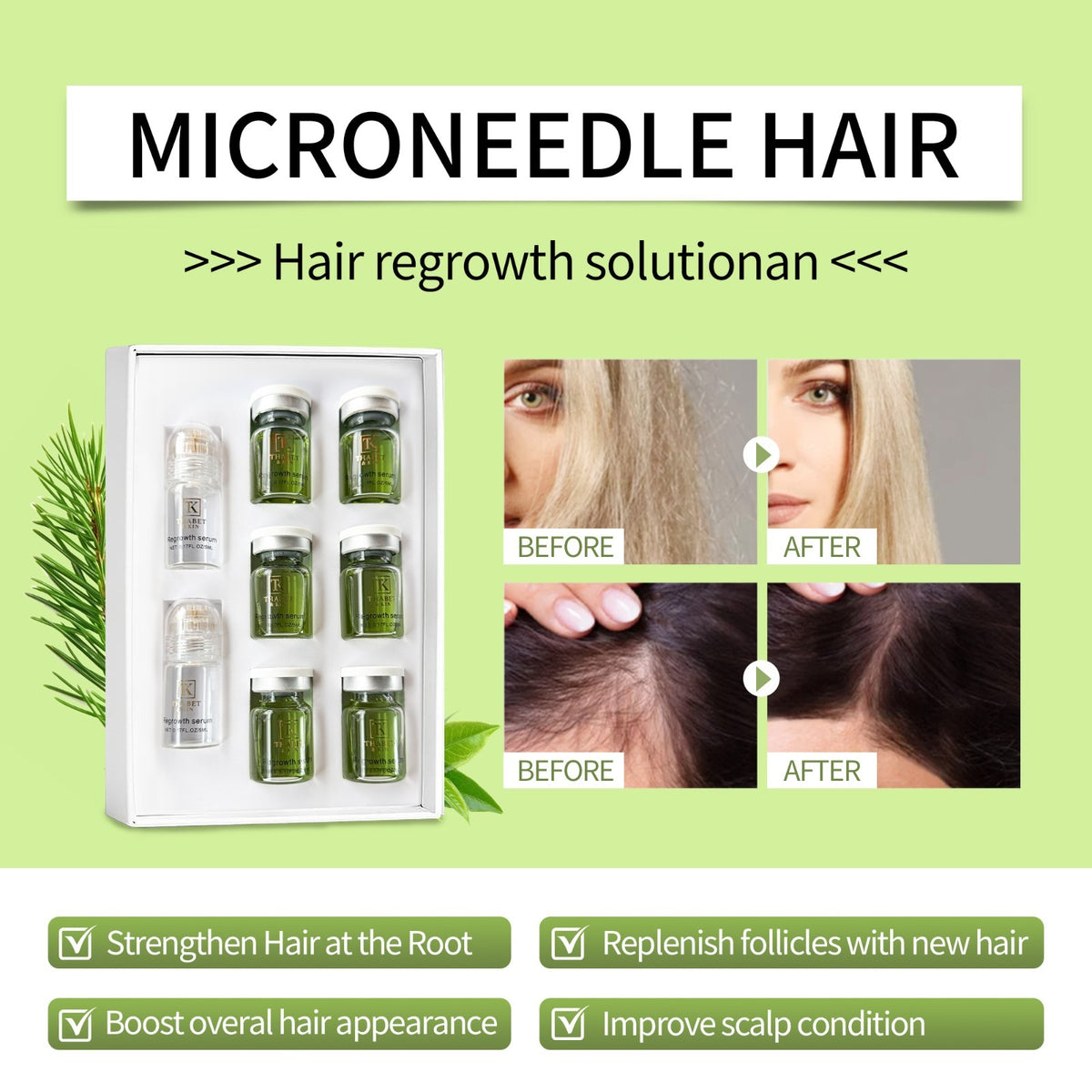 Hair Regrowth Serum with Ginseng & Peppermint Oil - 30ml