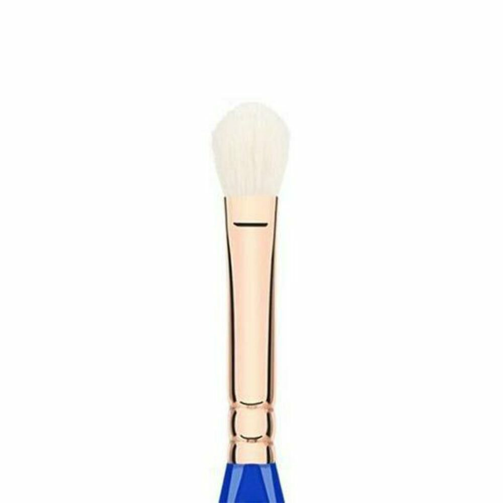 Blending Makeup Brush - Vegan Synthetic Bristle, Rose Gold Ferrule, Blue Handle