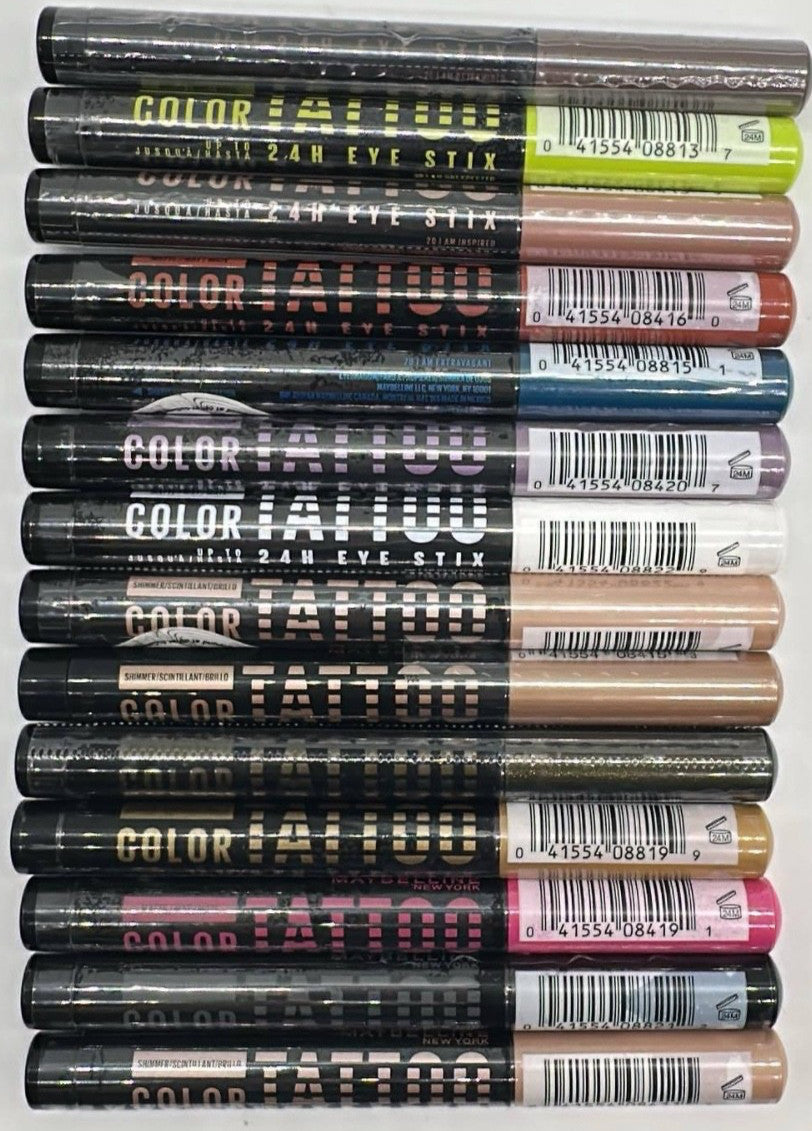 11Pc Eye Shadow Sticks Set - 24HR Longwear, Color Variety, No Repeats