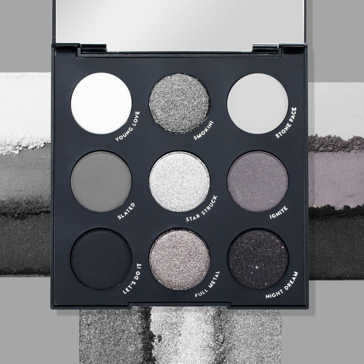 Smokey Gray Eyeshadow Palette - Glitter & Matte Eyeshadows for Bold Looks