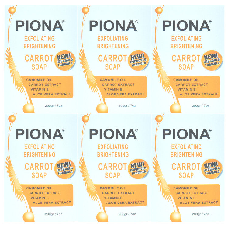Exfoliating & Brightening Carrot Soap 7oz - Pack of 6 for Smooth Skin