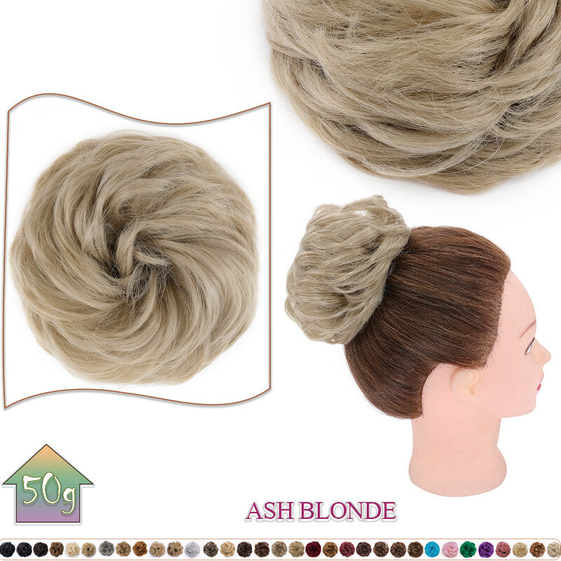 Curly Messy Bun Hair Extension Scrunchie Natural Updo Thick Human Hair