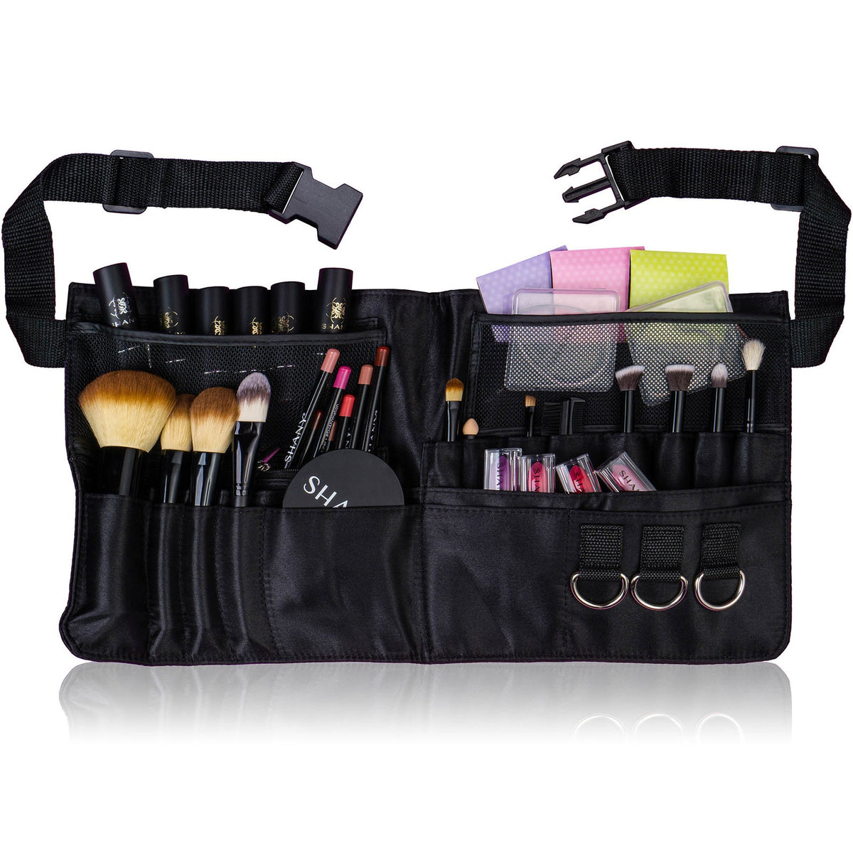 Professional Makeup Brush Apron with Adjustable Belt - Cosmetic Organizer for Artists