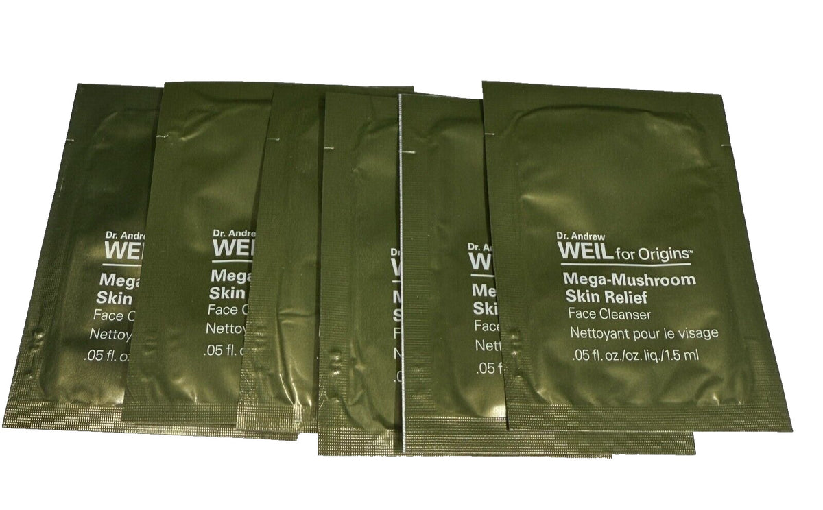 Mega-Mushroom Skin Relief Face Cleanser Sachet Lot of 6 - Gentle Facial Wash