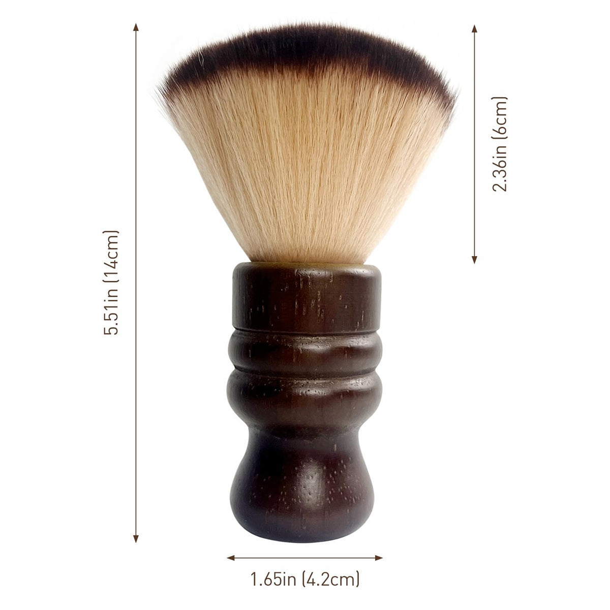 Large Nylon Hair Barber Neck Duster Brush with Wooden Handle