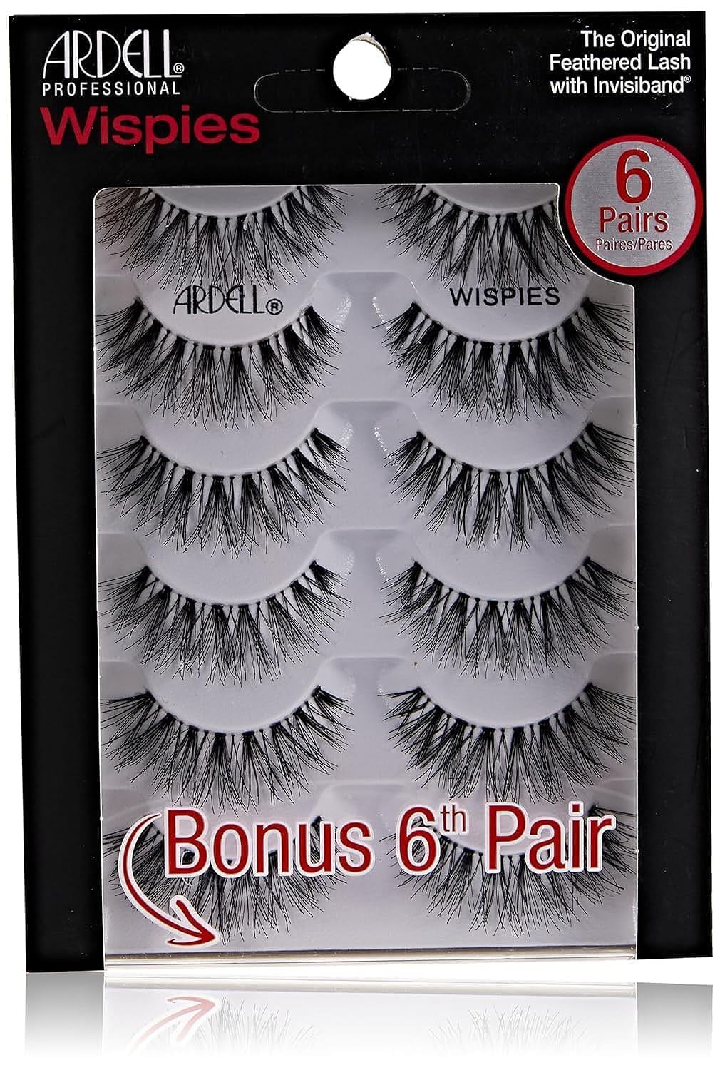 False Eyelashes Wispies 6 Pairs - Natural Flared Lash Strips for Glamour