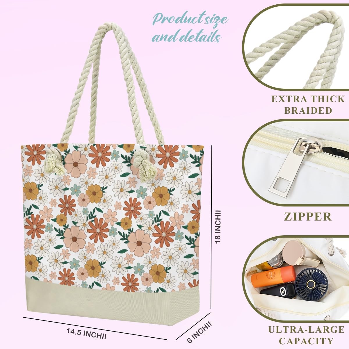 Waterproof Beach Tote & Cosmetic Wet Bag Set - Women’s Pool Bag