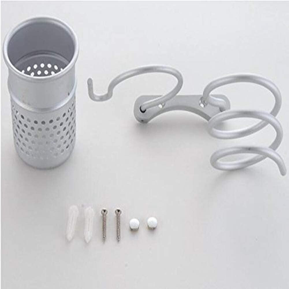 Wall-Mounted Hair Dryer Holder with Comb Storage Rack for Bathroom